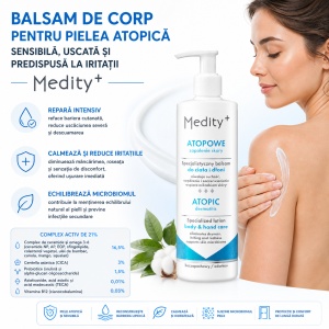 Balsam de corp pentru pielea atopica, sensibila, uscata si predispusa la iritatii Medity+