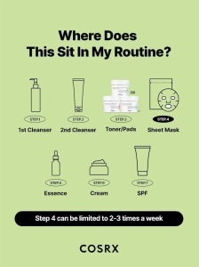 COSRX – One Step Green Hero Calming Pad – Dischete tonice calmante cu textura dubla pentru ten sensibil - Img 11