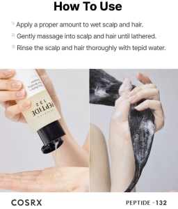 COSRX - PEPTIDE-132 Ultra Bonding Shampoo - Șampon fortifiant și reparator cu peptide, colagen și biotină - Img 8