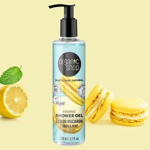 Gel de dus Organic Shop Lemon Macaron cu lamaie si menta 280 ml - Img 2