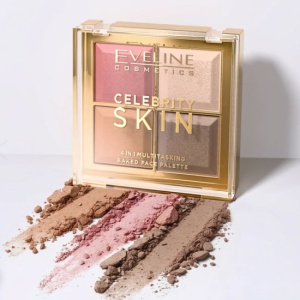 Paleta de conturare a fetei Eveline Celebrity Skin 4in1 Multitasking Baked Face - Img 2