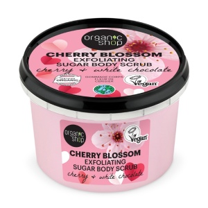 Scrub de corp Organic Shop cu ulei de cirese si unt de cacao 250 ml