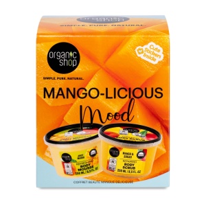 Set de ingrijire Organic Shop Mango-Licious Mood cu scrub de corp si body mousse
