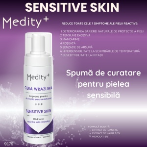Spumă de curatare pentru pielea sensibilă 150 ml Medity+ - Img 2