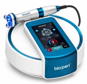 Bio Pen T6 cu radiofrecventa RF, microcurenti EMS, lumina albastra si masaj rotativ 360°