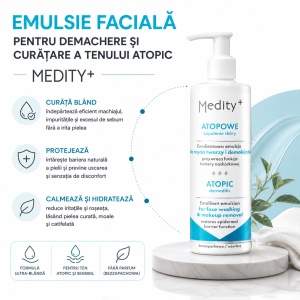 Emulsie faciala pentru demachere si curatare a tenului atopic Medity+ - Img 1