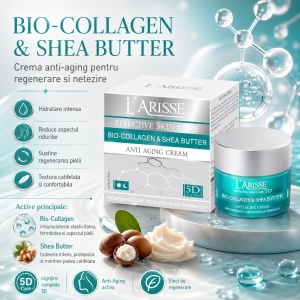 L'arisse - Anti-wrinkle cream - Crema anti-aging pentru varsta 55+ cu Bio-colagen si Unt de Shea