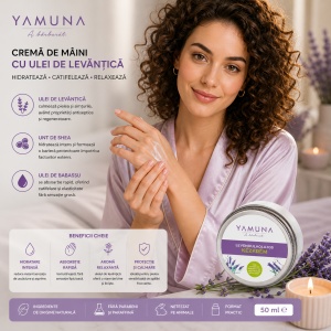 YAMUNA Crema pentru maini cu ulei de levantica