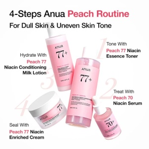 Anua - Peach 70% Niacinamide Serum - Ser facial iluminator cu 70% extract de piersică și niacinamidă - Img 5