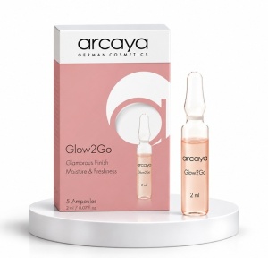 Arcaya Glow2Go - Fiole iluminatoare cu acid hialuronic pentru hidratare si efect glow, 5 buc x 2 ml