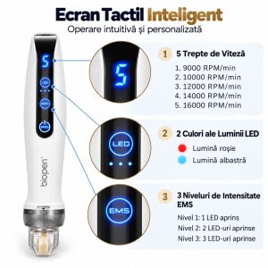 Bio Pen Q2 wireless 3-in-1 cu Microneedling, EMS si fototerapie LED - Img 4