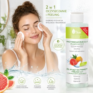Cleansing Line - Face Wash & Scrub 2 in 1 - Gel de curatare si exfoliere 2 in 1 cu ulei esential de grapefruit - Img 2
