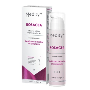 Cremă reparatoare de noapte pentru pielea cu rozacee, 50 ml Medity+