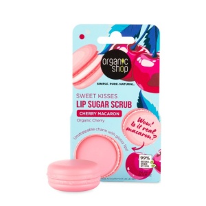 Scrub de buze Organic Shop Cherry Macaron Sugar - 10 ml