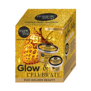 Set Organic Shop Golden Beauty cu scrub de corp si crema de corp