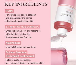 Medicube - PDRN Pink Cica Soothing Toner - Toner facial hidratant și iluminator PDRN - Img 8