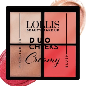 Paletă Fard de Obraz Cremos și Iluminator Duo Cheeks