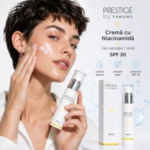 YAMUNA Prestige - Crema cu niacinamida pentru ten sensibil cu protectie SPF 30
