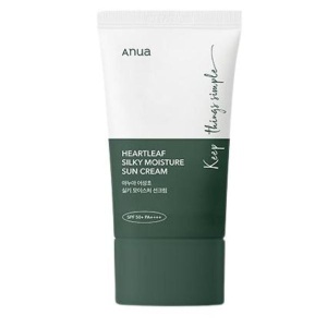 Anua - Heartleaf Silky Moisture Sun Cream SPF50+/PA++++ - Cremă hidratantă de față cu protecție solară ridicată SPF 50
