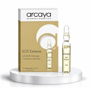 Arcaya SOS Extreme - Fiole calmante pentru ten sensibil, cu roseata si capilare vizibile, 5 buc x 2 ml