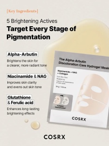 COSRX - Arbutin Discoloration Hydrogel Mask - Masca pentru ten cu pete pigmentare si nuanta neuniforma, set 3 buc - Img 5