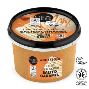 Scrub de corp Organic Shop cu vanilie, caramel sarat si cacao 250 ml - Img 3