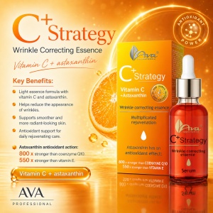 C+ Strategy Wrinkle correcting essence - Ser corector pentru riduri cu Vitamina C + Astaxantina - Img 3