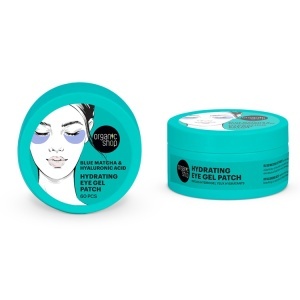 Plasturi hidratanti cu gel pentru ochi Organic Shop cu blue matcha si acid hialuronic 60 buc