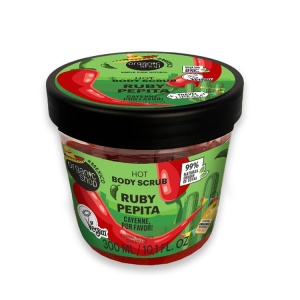 Scrub de corp cu efect de incalzire Organic Shop Ruby Pepita Cayenne, Por Favor 300 ml