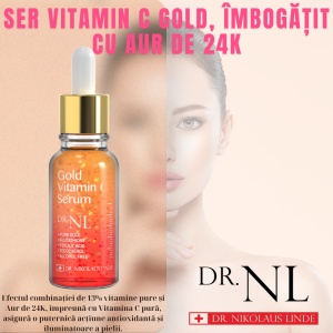 Ser Premium Vitamina C 24K Gold, antioxidant pentru luminozitate si fermitate Doctor NL - Img 6