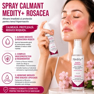 Spray calmant pentru piele rozacee Medity+