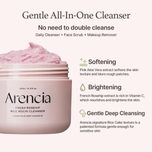 Arencia - Fresh Rosehip Rice Mochi Cleanser - Pasta de curatare faciala cu pudra de orez si macese, 120 g - Img 4