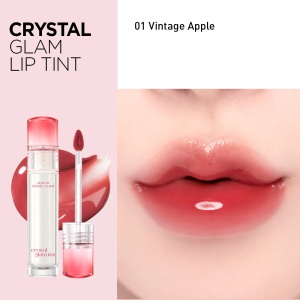 Clio - Crystal Glam Tint - Luciu de buze cu finisaj strălucitor - 001 Vintage Apple - 3.2g
