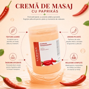 Crema de masaj anticelulita cu extract de ARDEI IUTE (paprika) Yamuna 1 L