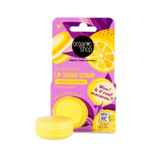 Scrub de buze Organic Shop Lemon Macaron Sugar - 10 ml
