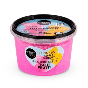 Scrub de corp Organic Shop Tutti Frutti cu lamaie si zmeura 250 ml