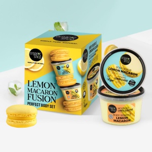 Set cadou Organic Shop Lemon Macaron cu scrub de corp 250 ml si souffle de corp 250 ml - Img 2