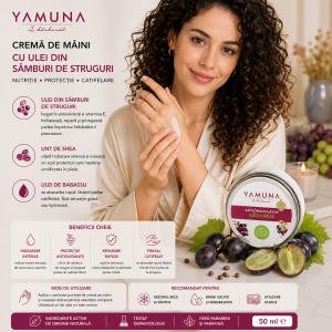 YAMUNA Crema pentru maini cu ulei din samburi de struguri