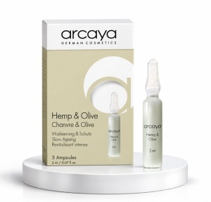 Arcaya Hemp & Olive - Fiole nutritive cu ulei de canepa, masline si Omega 3-6-9, 5 buc x 2 ml
