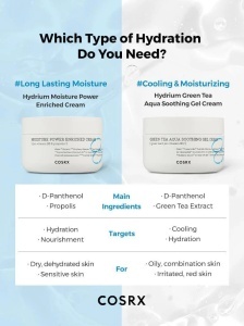 COSRX – Hydrium Green Tea Aqua Soothing Gel Cream – Gel-crema racoritor cu ceai verde pentru hidratare si calmare - Img 3