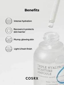COSRX – Hydrium Triple Hyaluronic Moisture Ampoule – Ser intensiv cu trei tipuri de acid hialuronic - Img 4