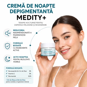 Cremă de noapte pentru față, depigmentantă, Medity+