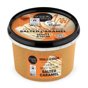 Scrub de corp Organic Shop cu vanilie, caramel sarat si cacao 250 ml