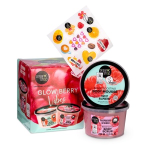 Set cadou Organic Shop Glow-Berry Vibes cu scrub de corp si body mousse - Img 3
