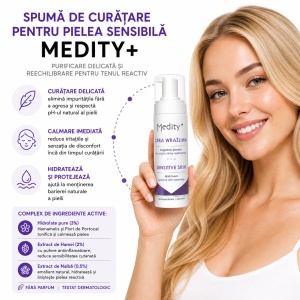 Spumă de curatare pentru pielea sensibilă 150 ml Medity+