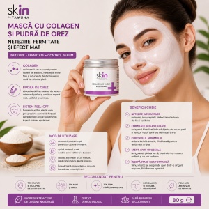 YAMUNA skIN - Masca cu colagen si pudra de orez, control sebum