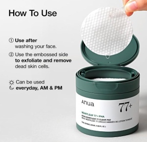 Anua - Heartleaf 77% Clear Pad - Dischete tonifiante și exfoliante cu efect calmant și antiinflamator - Img 3