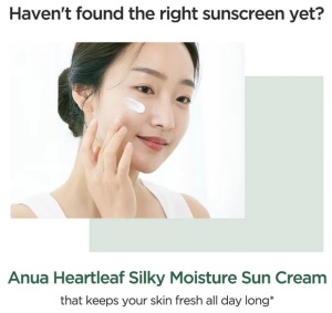 Anua - Heartleaf Silky Moisture Sun Cream SPF50+/PA++++ - Cremă hidratantă de față cu protecție solară ridicată SPF 50 - Img 6