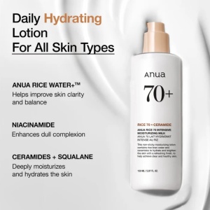 Anua - Rice 70 Intensive Moisturizing Milk - Lapte facial hidratant intensiv cu 70% apă de orez - Img 3