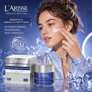 L'arisse - Anti-wrinkle cream - Crema anti-aging pentru varsta 65+ cu Ulei de Argan si Acizi Grasi Omega 3+6 - Img 4